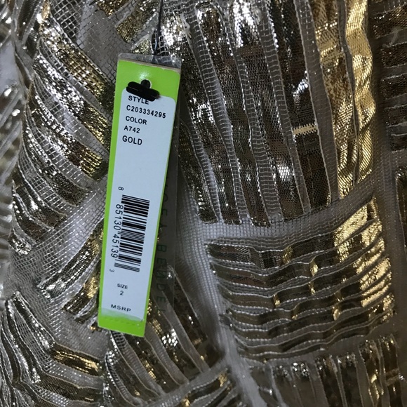 *SOLD on eBay* Alice + Olivia Gold Silver Skirt - Picture 4 of 4